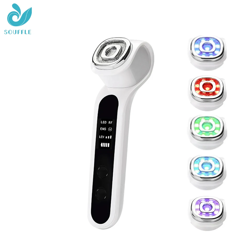 Светодиодный фотонный терапевтический массаж лица РЧ косметическое устройство