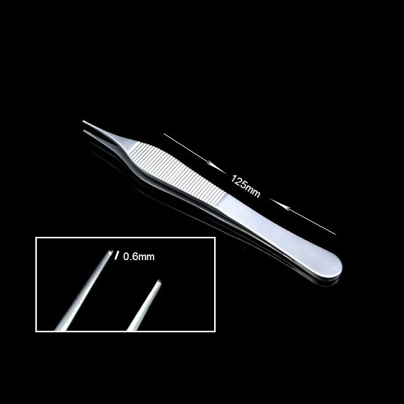 Адсон щипцы Нержавеющая сталь Пластик хирургические пинцеты 12 см ткани