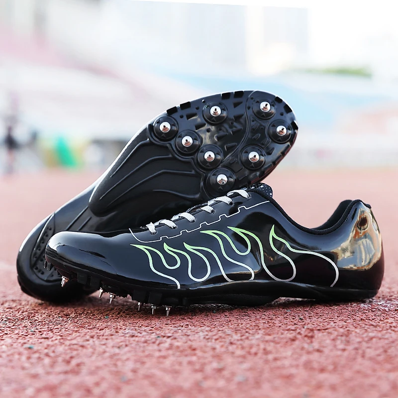 

New Track and Field Men Women Training Athletic Shoes Professional Running Track Race Jumping Soft Spike Shoes Sneakers 35-44