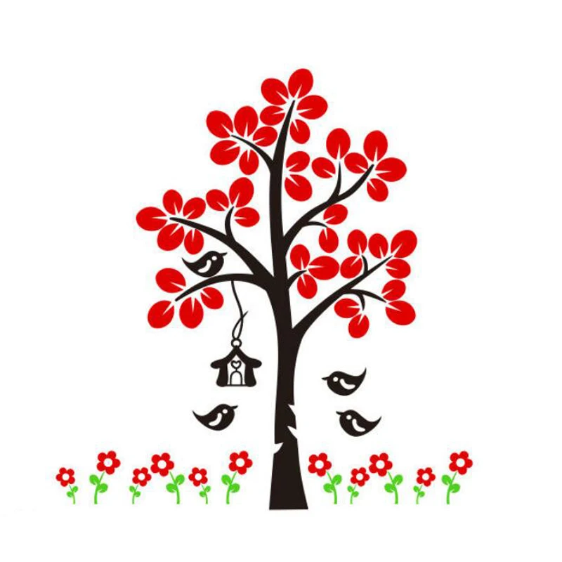 

Flower Acrylic Wall Stickers Animals Plants Wallpaper Kids Room Wall Decals Decoraive Stickers For Home TV Background Decals