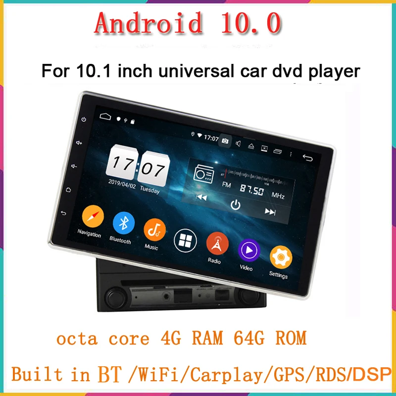 

4+128G octa core 10.1" android 10.0 Universal Car Radio for skoda Chevrolet GPS navigation car dvd multimedia player DSP stereo