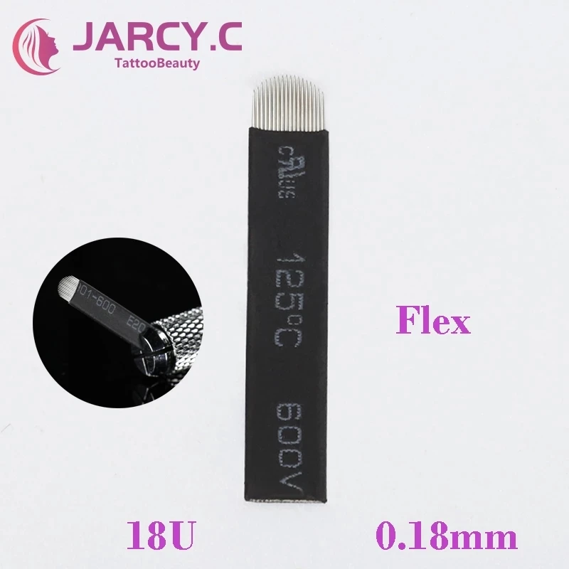

100pcs 0.18mm Black Agulhas Lamina Para Tebori Flex Microblading Needle 18 U-Shape Nano Blade Eyebrow Permanent Tatto Makeup Pin