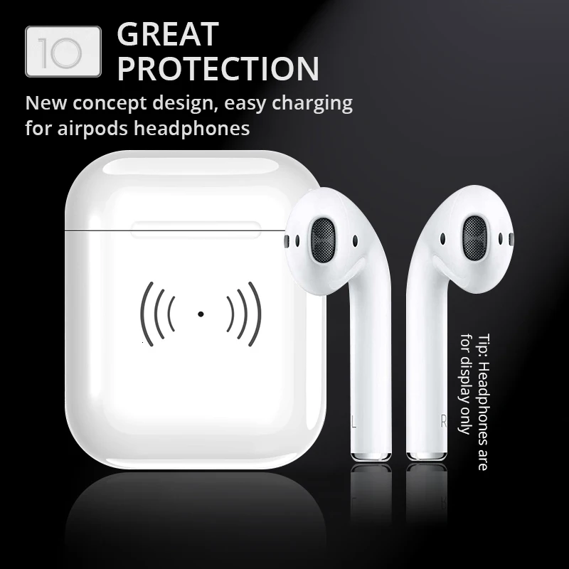 Levttax Беспроводное зарядное устройство для Apple AirPods гарнитура Qi беспроводной зарядный приемник коробка идеально подходит Bluetooth наушники