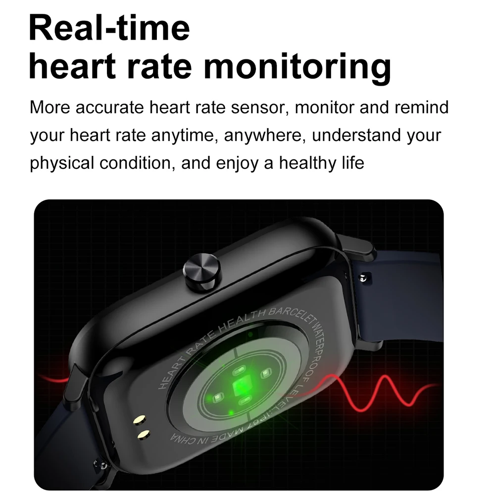 Senbono Smart Watch I10 For Men Fitness Tracker watch Sport Bluetooth Call Smartwatch Sleep Monitor IP67 Waterproof Square Dial |