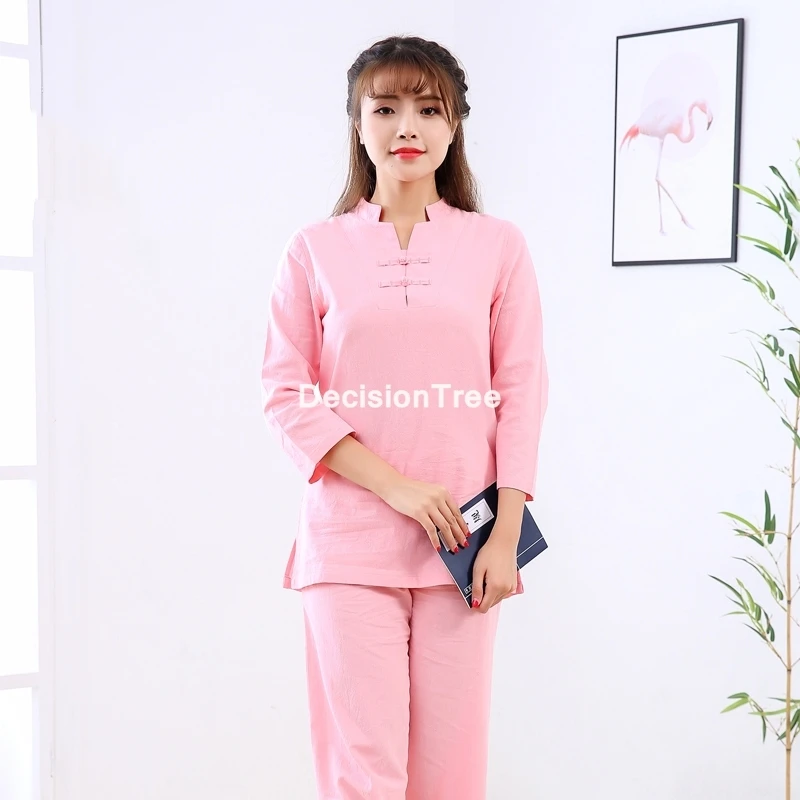

2021 women yoga set sports wear kung fu uniform traditional chinese women wushu top pants suit tai chi folk outfits costume