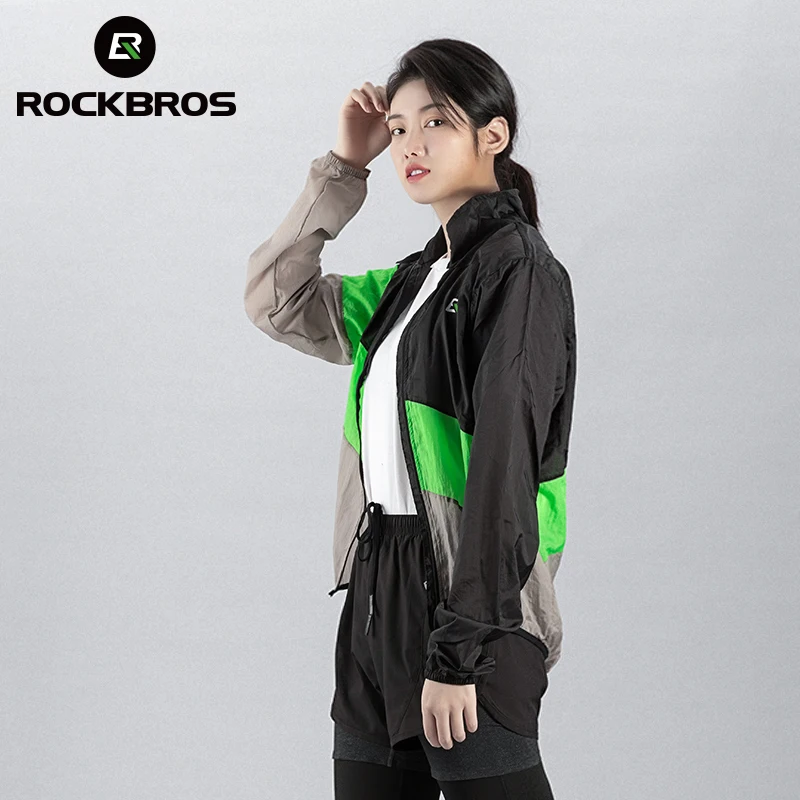 ROCKBROS Женская и Мужская дышащая велосипедная куртка ультралегкий светильник