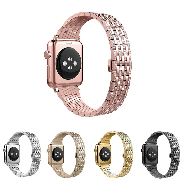 Женский модный браслет с бриллиантами для Apple watch 38 мм 40 42 iWatch series 5 4 3 44 ремешок