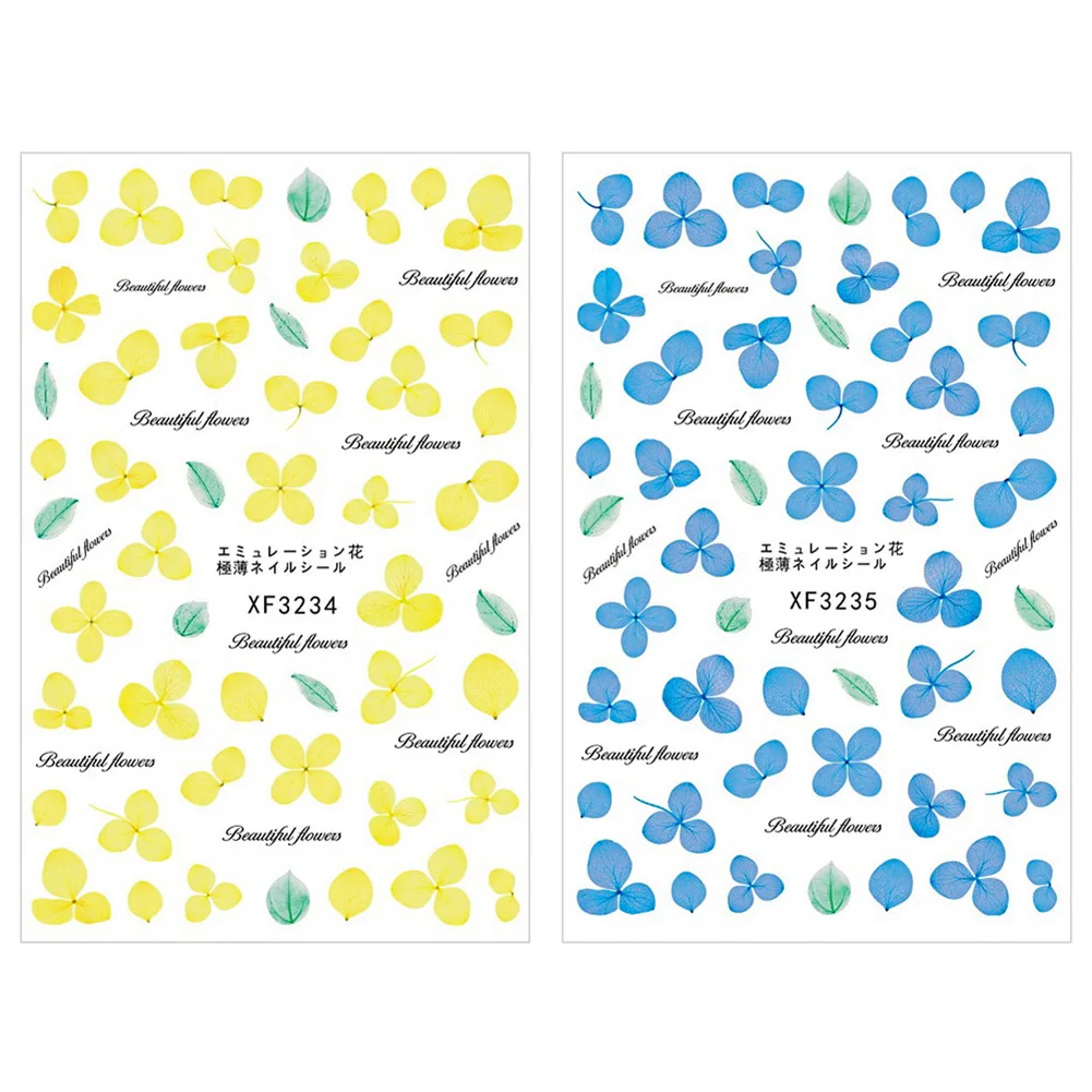 Имитация высушенный цветок для ногтей стикер вечный желтый Нарцисс Гортензия DIY