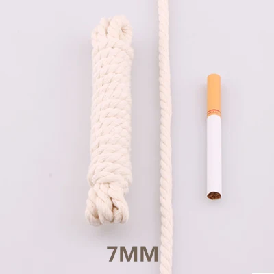 7mm round 5yards 5yd/лот высокопрочный натуральный цвет круглый плоский канат хлопок шнуры для дома ручной работы аксессуары для одежды проекты рукоделия - Цвет: 7mm round 5yards