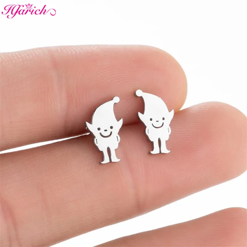 

2021 New Little Angel Fairy Stud Earrings Anime Elf Dancer Earring for Women Girls Jewelry Party Accessories Stainless Steel