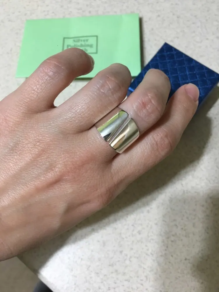 Реальный. Размер 6 5 9 Φ серебряное регулируемое кольцо шириной 15 мм ювелирное