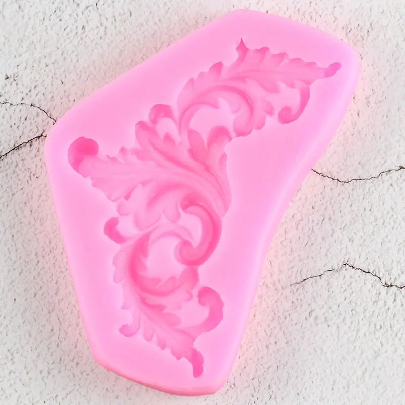 Барокко прокрутки листья границы силиконовые формы кекс сделай сам Topper