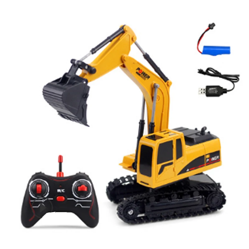 

RC Truck 6CH Excavator Backhoes Bulldozer Digger Alloy Remote Control Engineering Vehicle Model Electronic Kids Hobby Toys