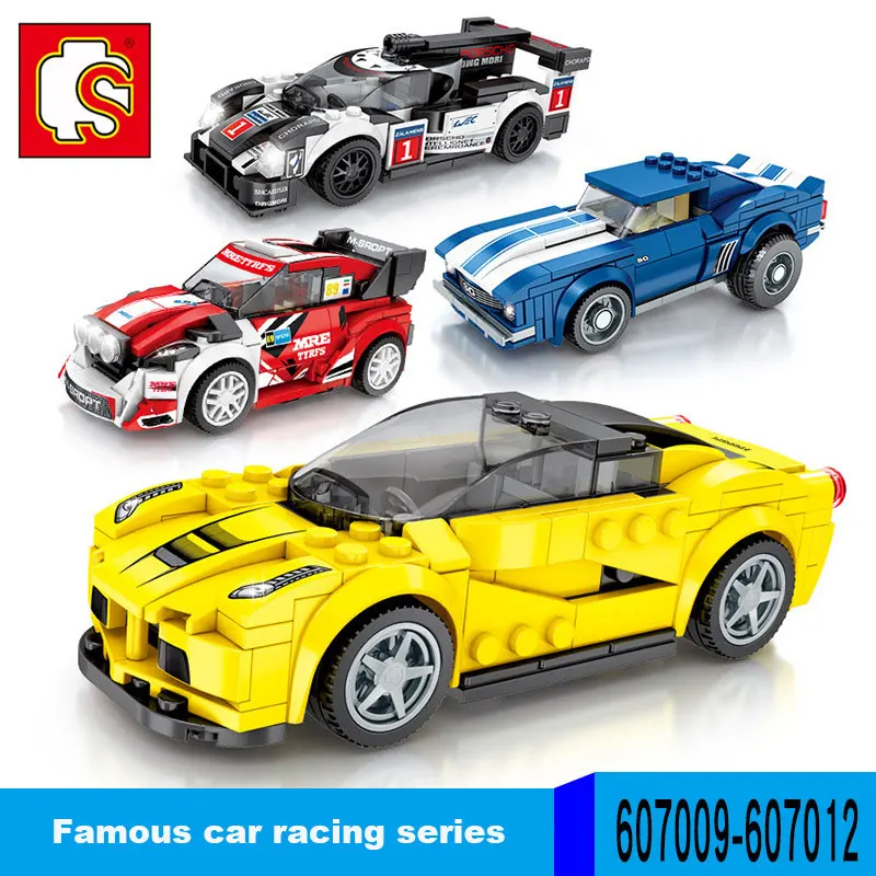 Создатель город блоки Sembo супер гонщиков Скорость чемпионов гоночный автомобиль