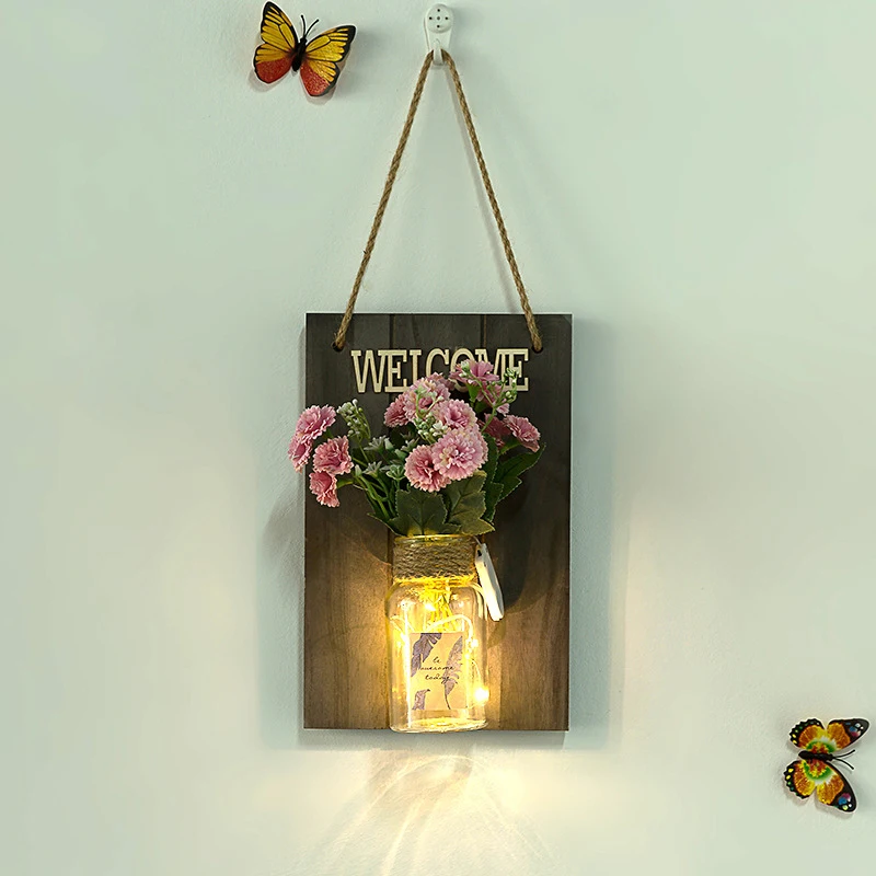 Настенная ваза с серыми и зелеными буквами подвесная Маленькая подвеска для