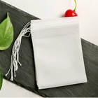 Одноразовые чайные пакетики 5x7 см, фильтр-пакетики для заварки чая с завязками, лечебное уплотнение, пищевой нетканый бумажный фильтр, чайные пакетики 50 шт.