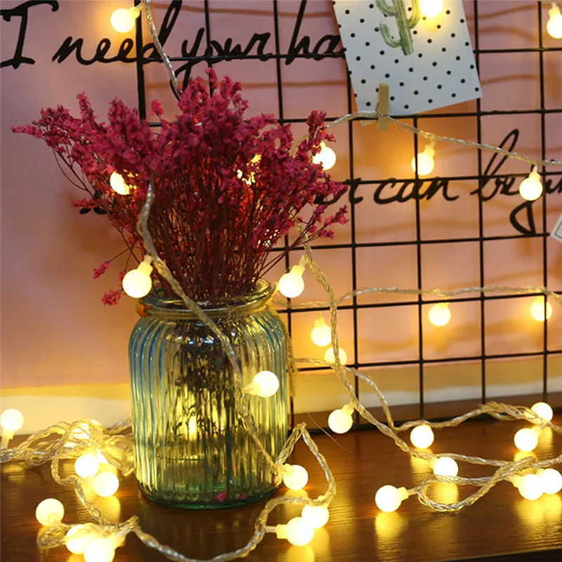 Лидер продаж гирлянда с питанием от батарейки 3 м 10 светодиодная шариками