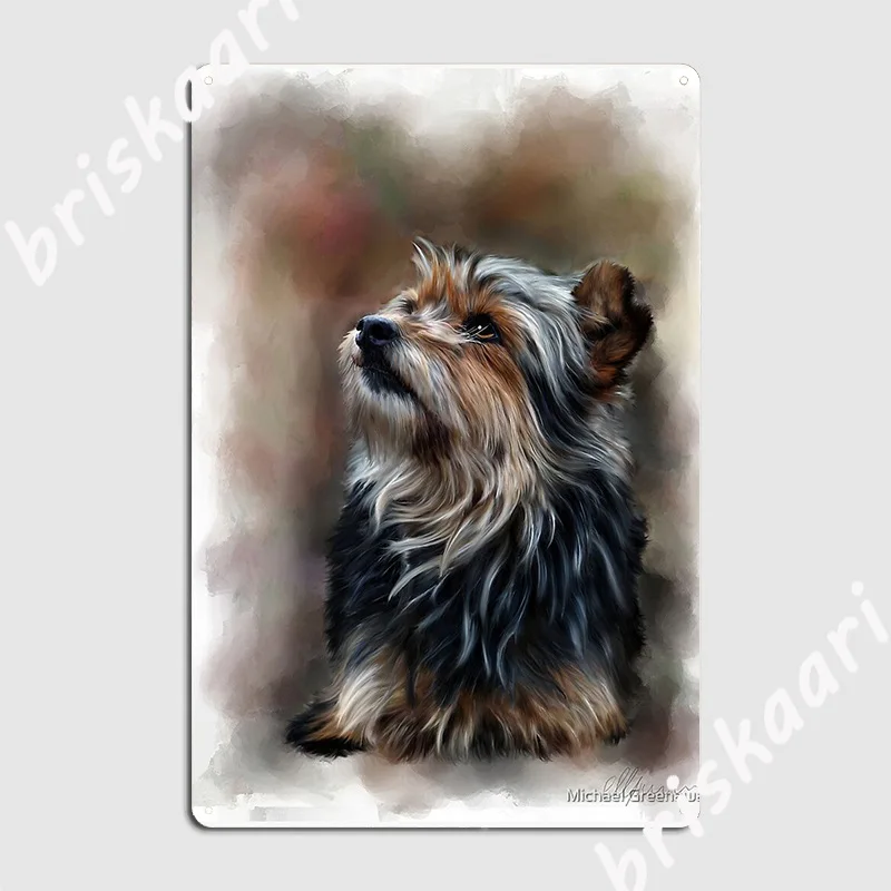 

Пушистая собака портрет металлический знак Печать украшение для стен дома, паба жестяные плакаты