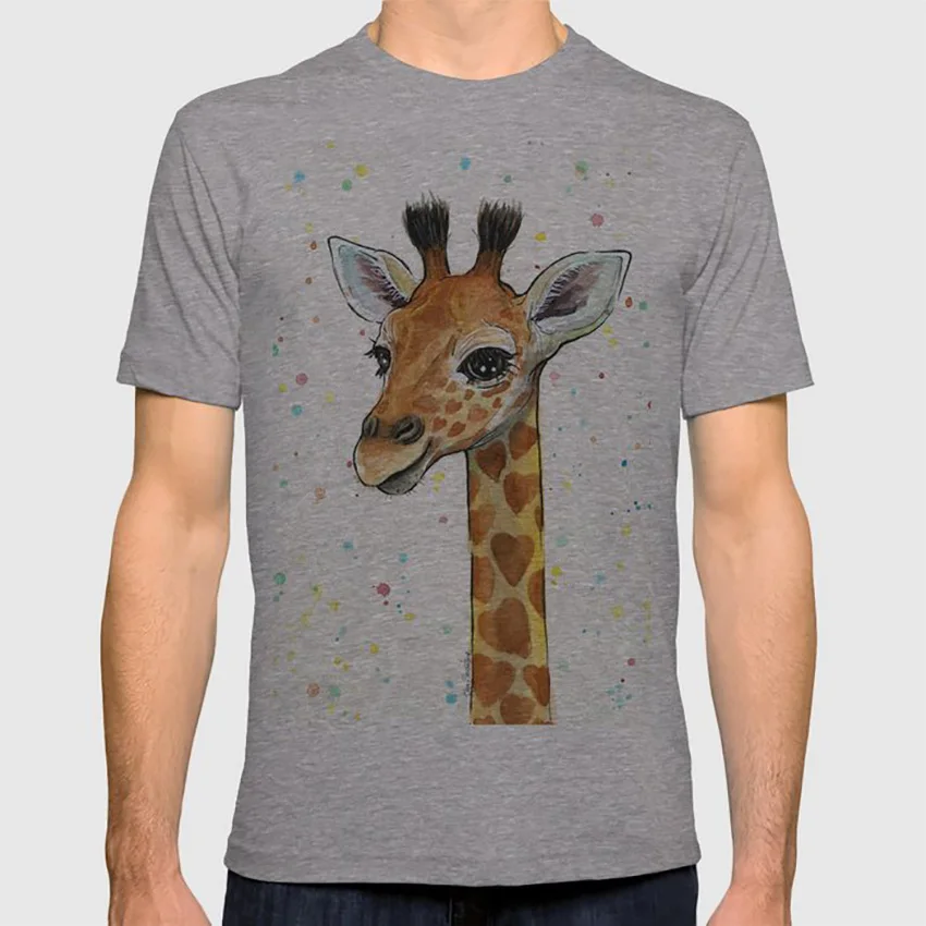 Детская футболка с рисунком жирафа детская яркий принт для детской комнаты |