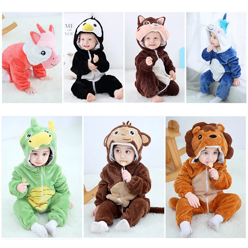 

2021 Newborn Spring and Autumn Cute Animal One-piece Home Casual Children's Rompers Baby Garments Toddler Girls And Boys