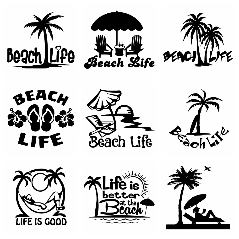 

Beauty Beach Life Car Stickers Cover Scratches Cartoon Window Decal For Motorcycle Vw Bmw E46 Ford Focus