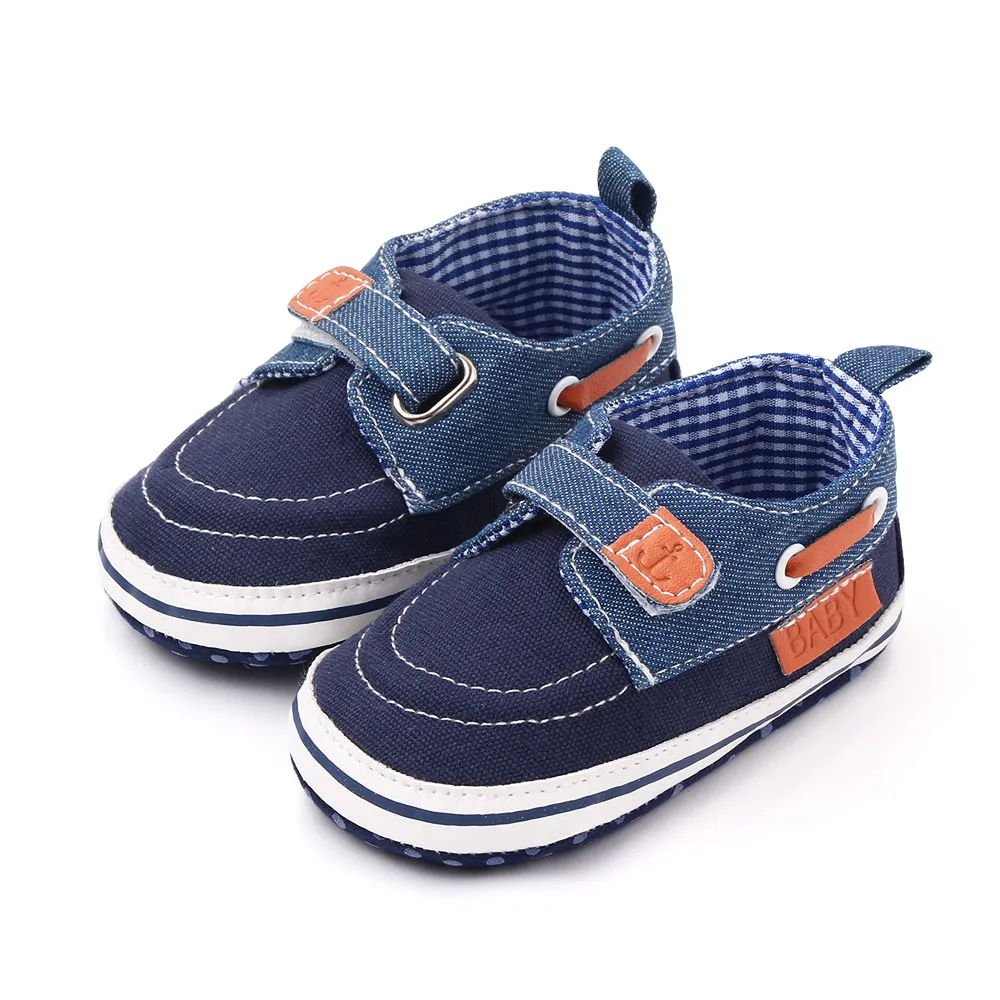 

Infant Babies Boy Shoes Soft Sole Solid Canvas Footwear Newborns Toddler First Walkers Shoes Crib 3 Colors Available