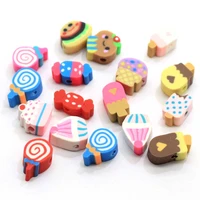 mix cartoon polymer clay cupcakes lollipop popsicle candy food beads for crafts diy jewelry accessories phone decor