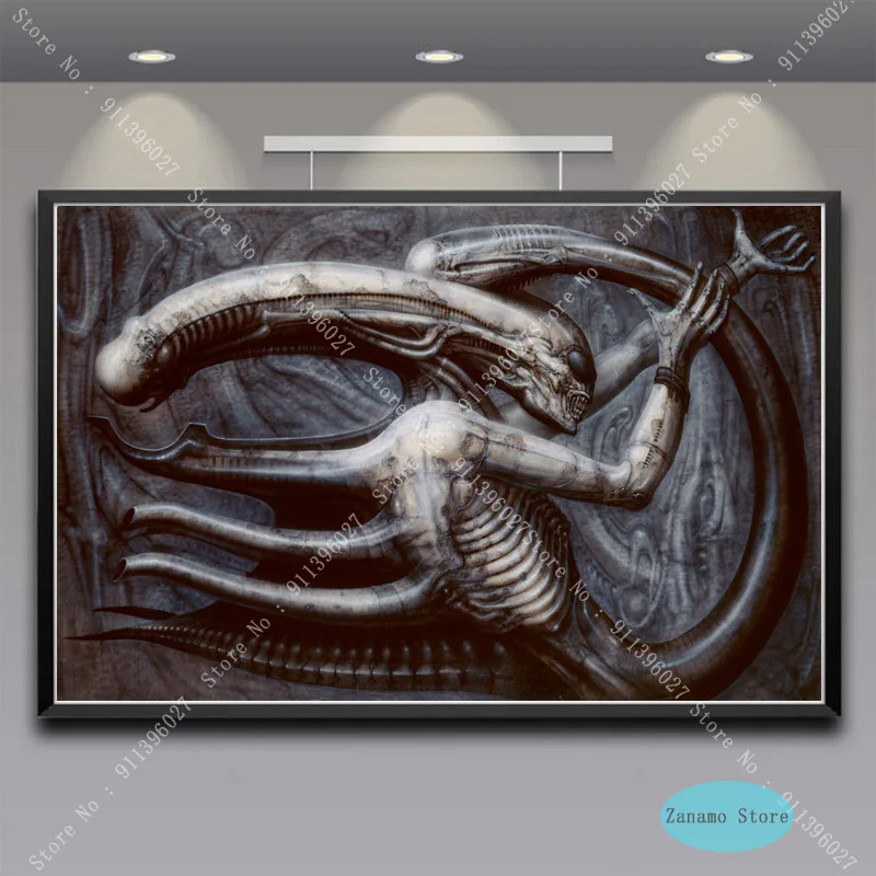 ZT741 картина маслом Hr Giger Li II классический ужас абстрактный постер принты на холсте