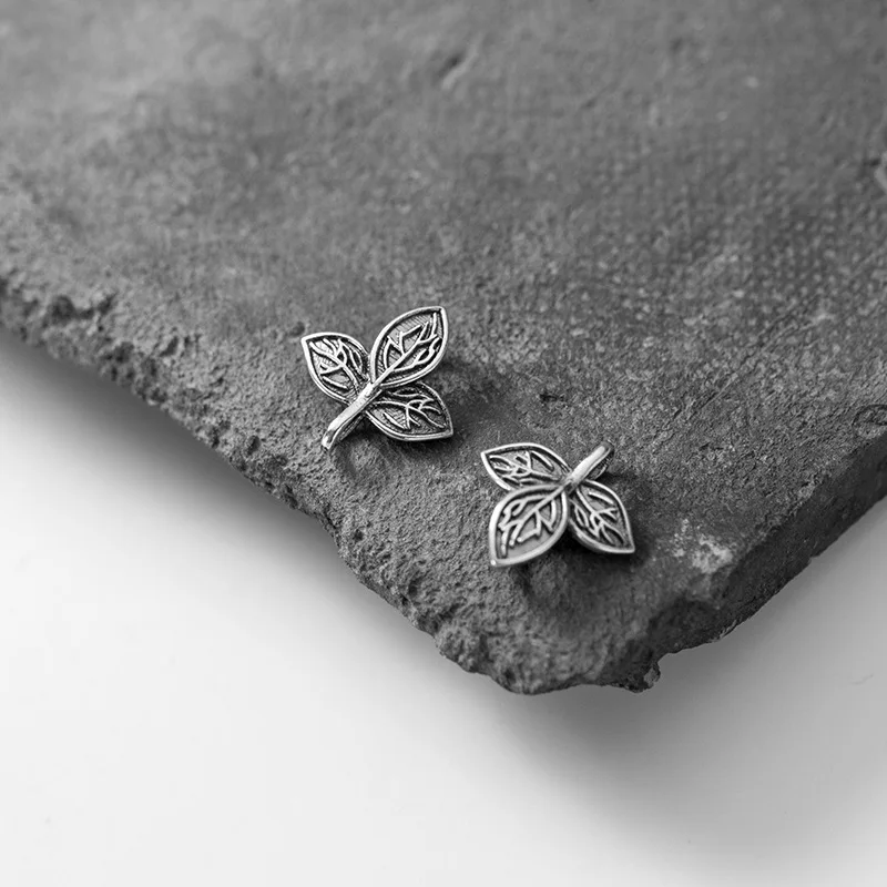 Кулон листья из тайского серебра 925 пробы для браслета|Ювелирные шармы| |