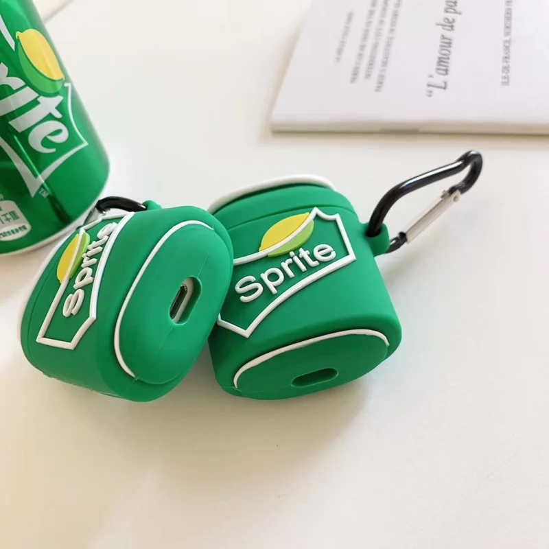 3D кожухи головных телефонов для AirPods чехол милый мультфильм содовый напиток для Apple Airpods Защитная крышка для Earpods чехол для наушников кольцевой ремень