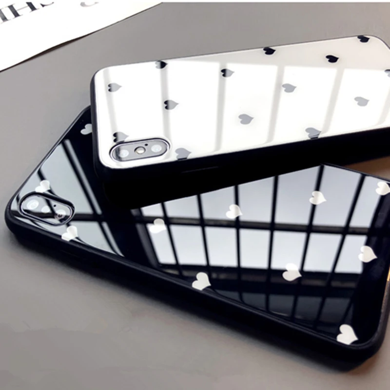 Чехол из жесткого стекла для Samsung M51 M31 M21 M11 S20 FE Plus с маленькими сердечками Fan Edition