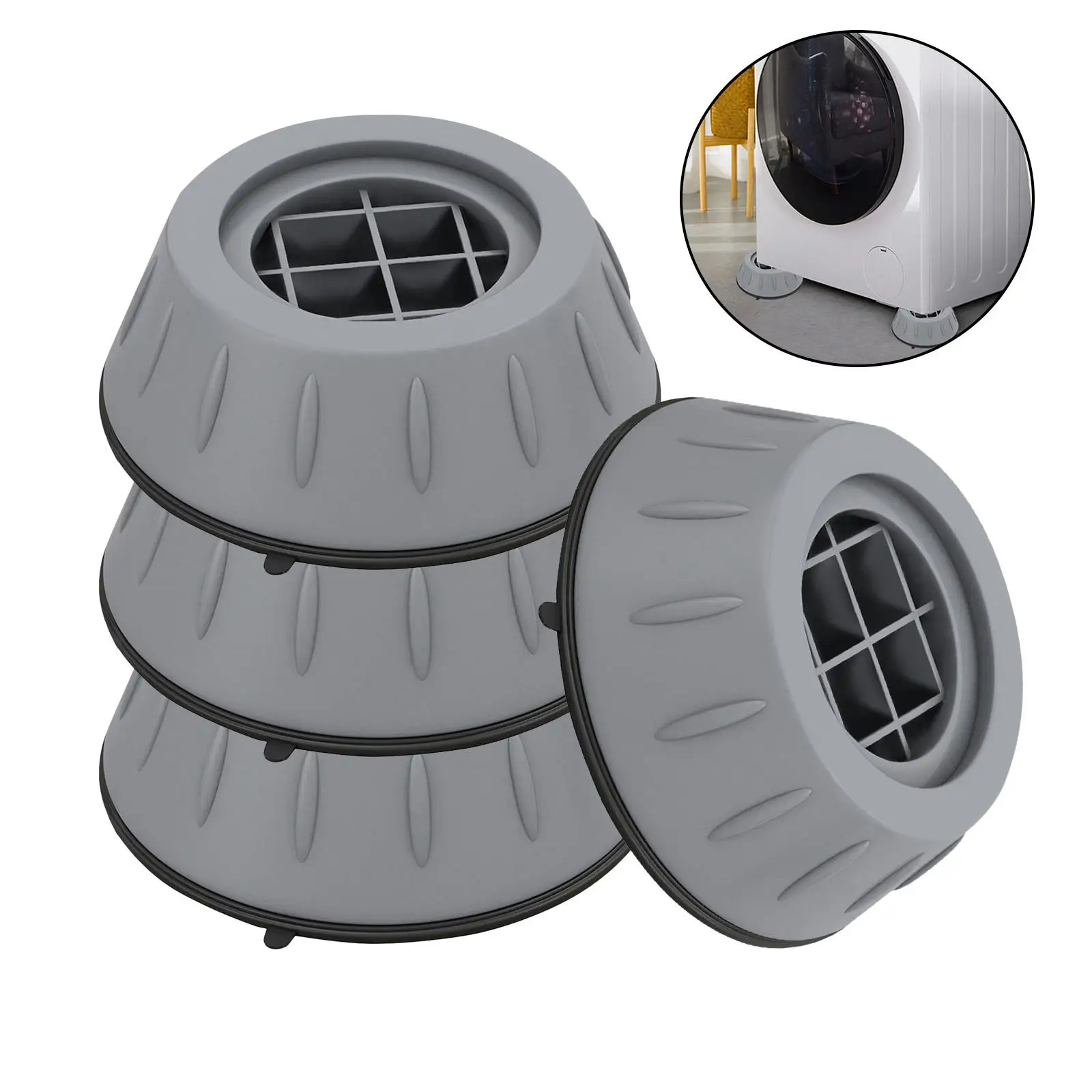 Pack of 4 Anti Vibration Pads Prevent Walking Washing Machine Mat Washer Stabilizer | Обустройство дома