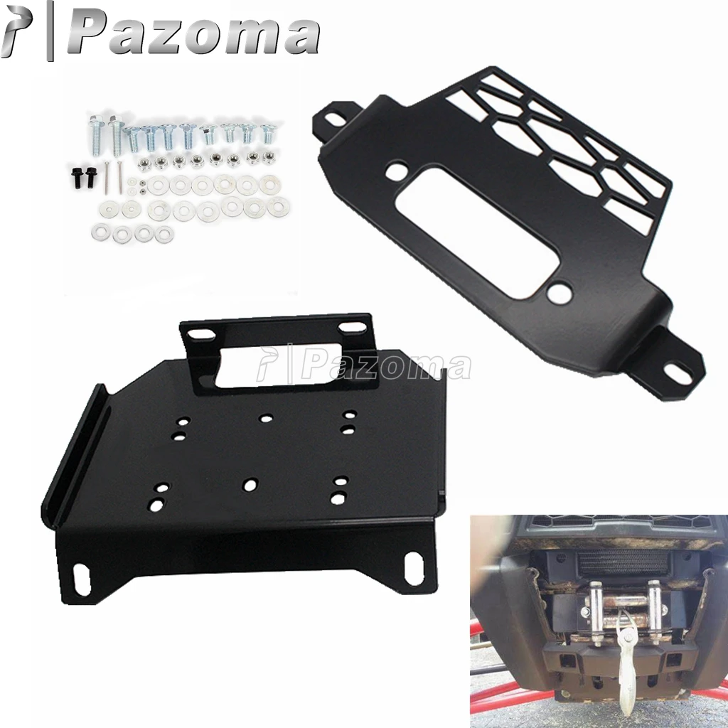 Steel UTV  Front Bumper Winch Mount Plate Bracket W/Bolts Kit  For Polaris RZR 900 1000 XP Turbo 4-Seater General EPS 101220