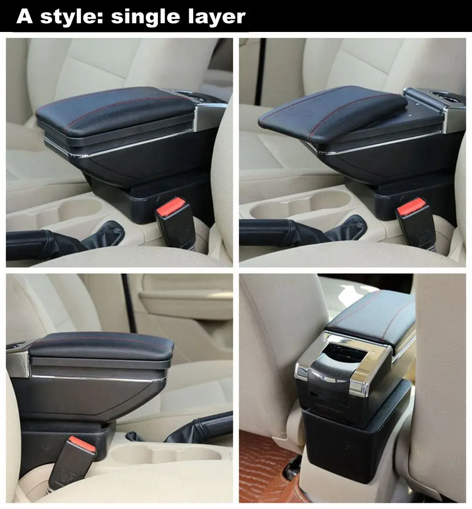 Подлокотник коробка для Volkswagen Polo подлокотник поло седан 2002-2009 центральный содержимое коробка для хранения usb зарядка с держатель стакана, пепельница в автомобиль аксессуары