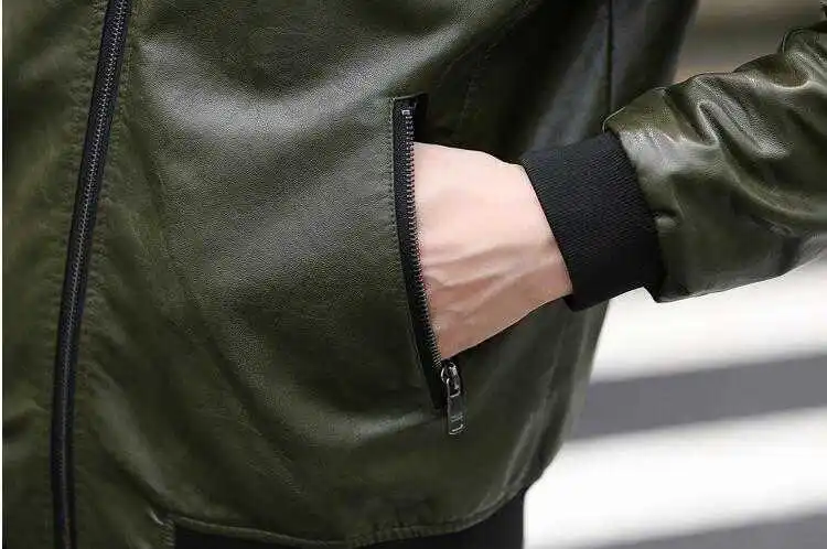 

Nieuwe Mode Herfst Mannen Baseball Kraag Leren Jassen Mannen Motorfiets Lederen Kleding Mannelijke Business Casual Plus Size