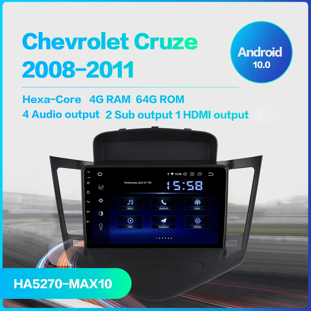 Автомагнитола Dasaita 1 Din Android 10 0 для Chevrolet Cruze 2008 2009 2010 2011 9 дюймов мультисенсорный