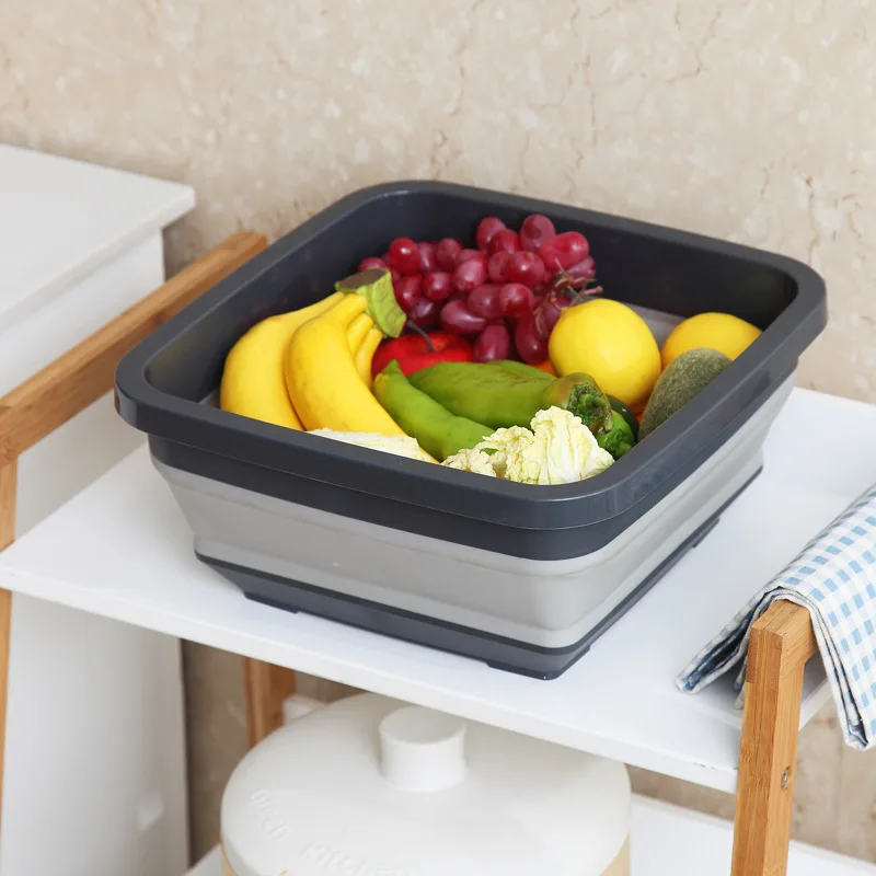 

Folding washbasin Household wash basin and foot-soaking telescopic basin Portable travel outdoor car laundry basin