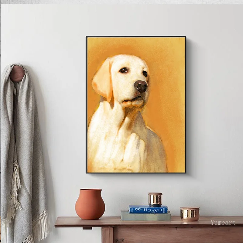 Nordic Стиль собака животное холст минималистский Wall Art принты картина Плакаты