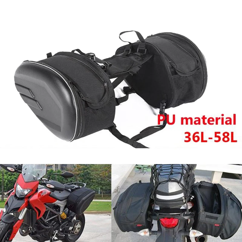 

Motorcycle Leather Waterproof Rear Back Seat Bag Travel Bag Saddle Bag Side Helmet Bag Riding Travel