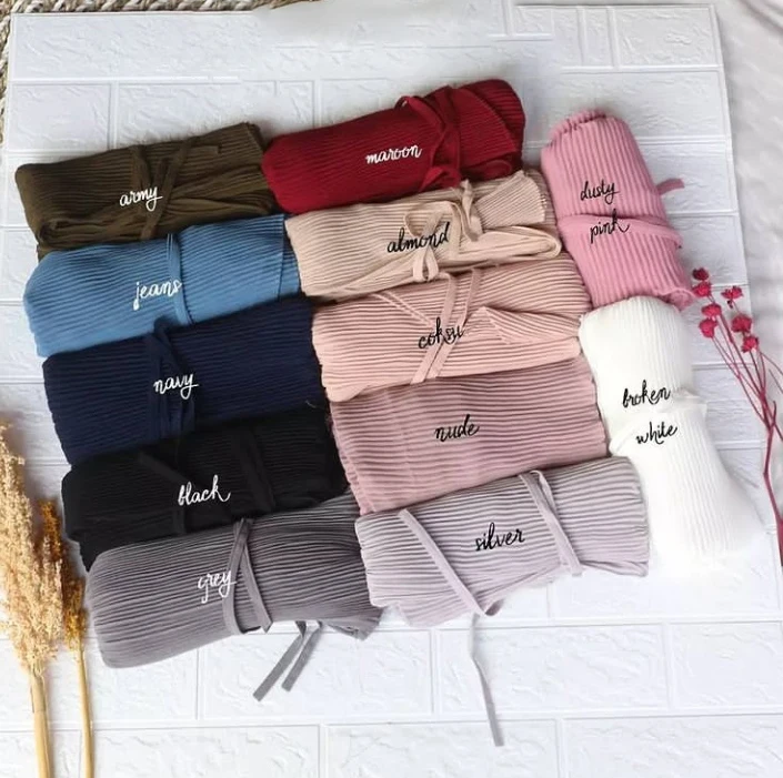 

Плиссированные хиджабы с веревкой пузырь шифон морщинка для мусульманских женский платок на голову платок хиджаб