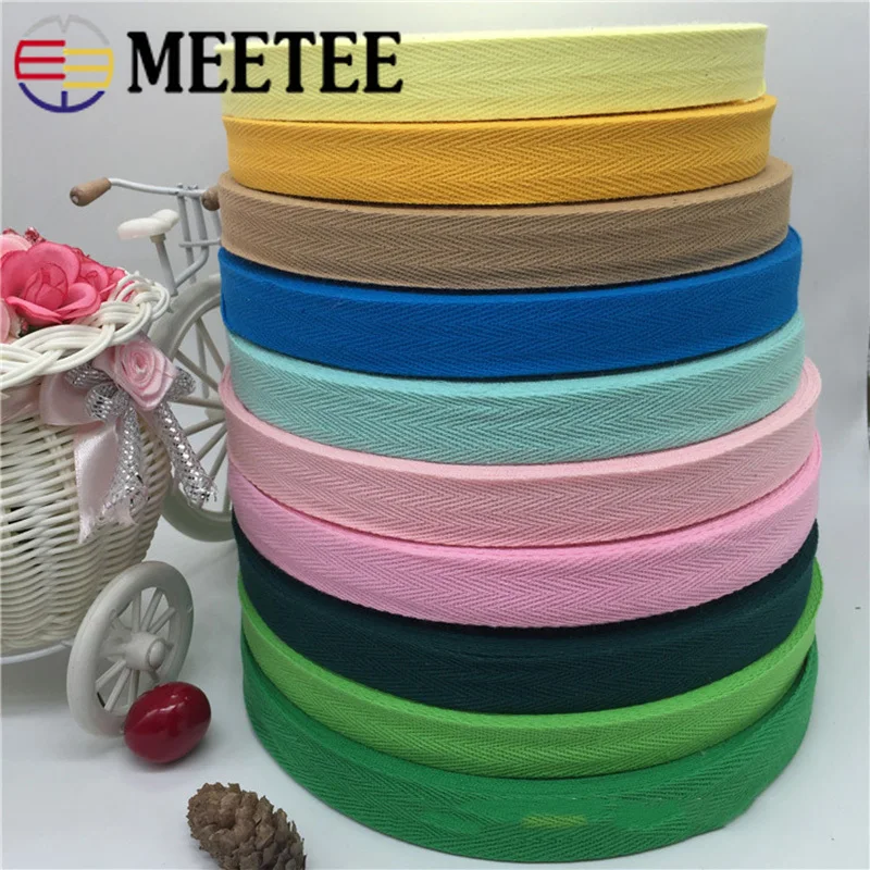 Meetee 1 рулон (45 метров) 2 см красочная хлопковая лента в елочку рюкзак ремень