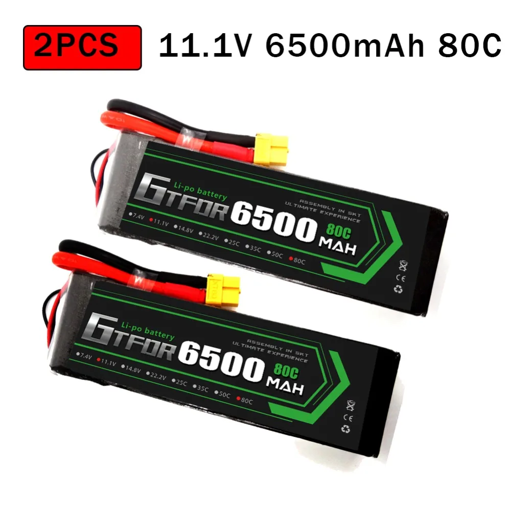 GTFDR 2 шт. RC батарея Lipo 7,4 V 11,1 V 2S 3S 6000MAH 6500MAH 6200MAH 7000mah 50C 60C 80C 100C 120C для RC Stampede автомобильный Дрон