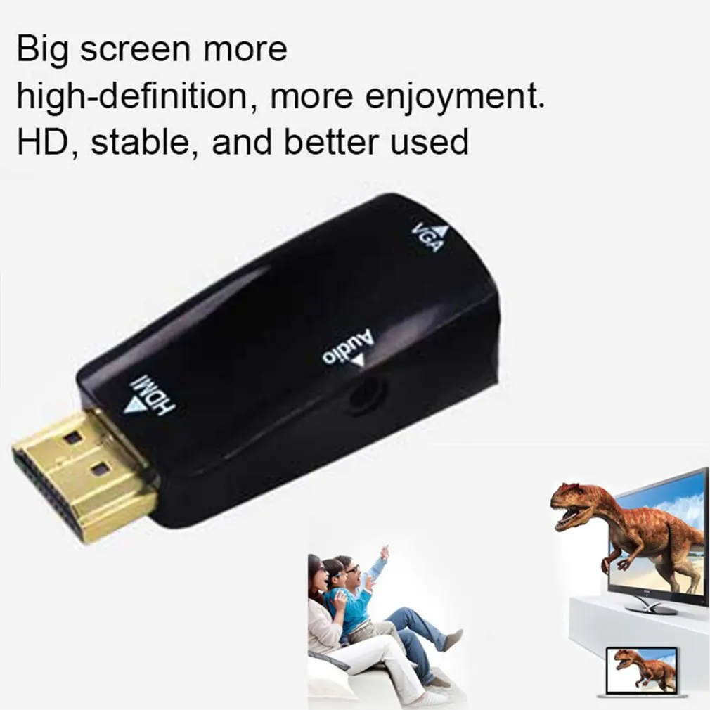 Адаптер HDMI в VGA конвертер аудиокабеля Папа мама HD 1080P для ПК ноутбуков ТВ