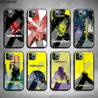 cyberpunkes phone case tempered glass for iphone 12 11 pro max mini xr xs max 8 x 7 6s 6 plus se 2020 cover