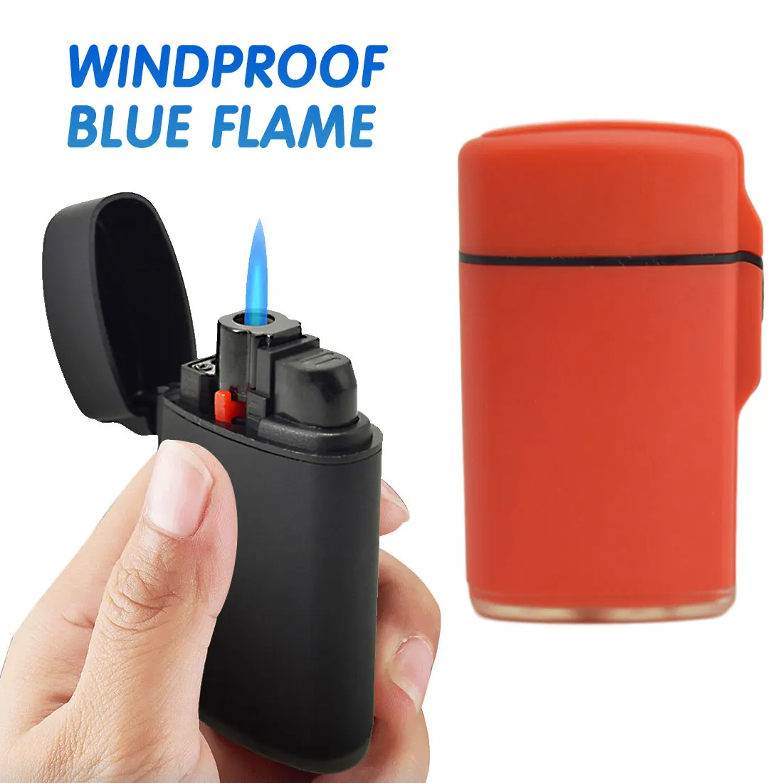 

Jet Torch Lighter Windproof Refillable Blue Flame Butane Gas Lighter Mini Cigar Lighter