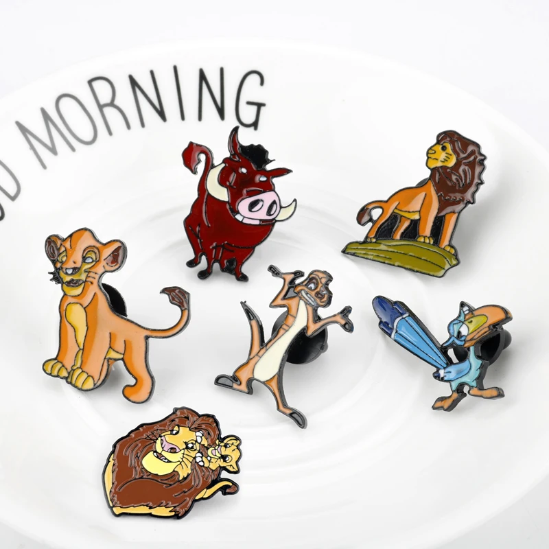 Эмалированная брошь с изображением Льва в мультяшном стиле булавка для женщин и