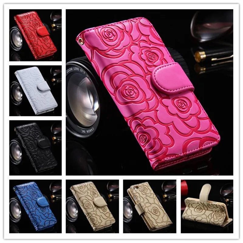

Camellia Embossed Flip Wallet Leather Case For iPhone 11 Pro XS Max XR X 8 7 13 Plus Samsung Galaxy Note 10 9 8 S20/10E/9/8 Plus