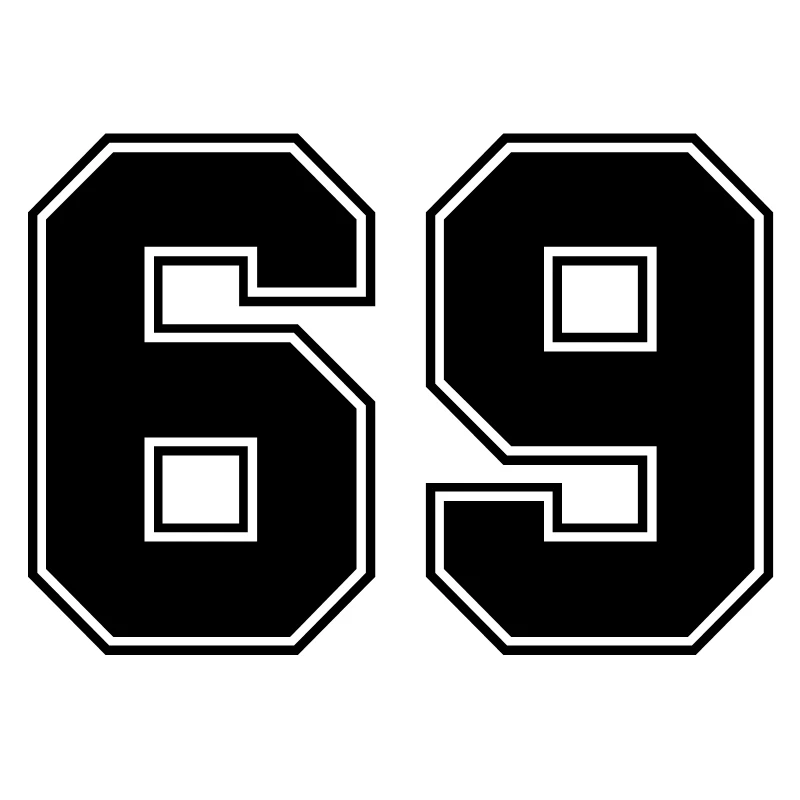 

Personalized Lucky Number 69 Dazzle Cool Car Sticker PVC High-quality Bumper Body Decorate Sun Protection Cover Scratches Decal