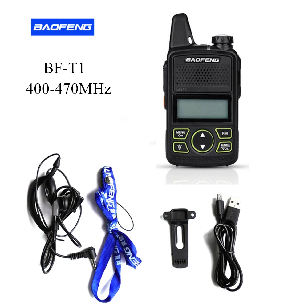 1/2/4/10PCS BF-T1 BAOFENG Walkie Talkie MINI 2-Way Radio BF-T1 UHF 400-470mhz 20CH Radio Comunicador FM CB Handheld Transceiver