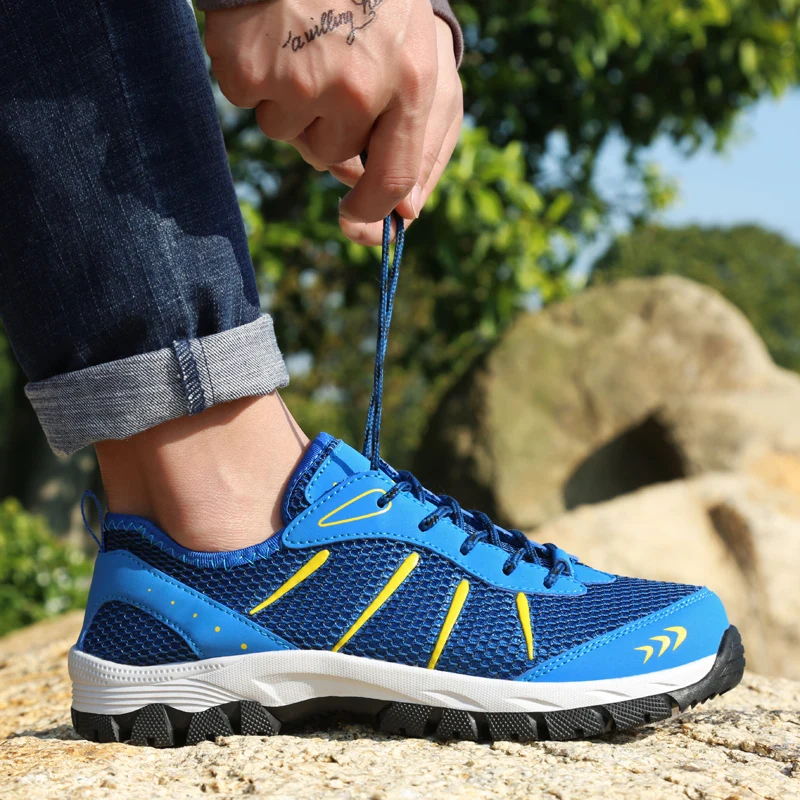 

Men Hiking Shoes Athletic Wear-resistant Waterproof Outdoor Mountain Climbing Trekking jogging Boots Trainers Size 39-48